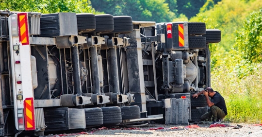 overturned truck